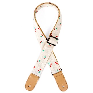 櫻桃小碎花圖案 烏克麗麗背帶 Ukulele Strap 1.5吋寬