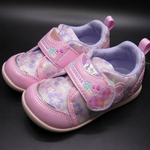 Moonstar日本童趣粉色寶寶機能學步鞋-(12.5-14.5號)