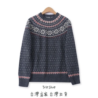 現貨秒出⚪ 出口歐美 純棉 保暖 灰色 波普毛衣 圓點 毛衣 長袖上衣 ⚪(B5)藏藍色 針織毛衣 森林系針織衫日系衣著