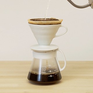 【多塔咖啡】日本製 HARIO V60 有田燒 XVDD-3012W 白色濾杯咖啡壺組 1~4杯 附濾紙 日本製