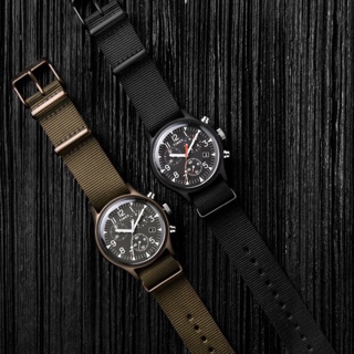 TIMEX 天美時 MK1 尼龍軍錶 三眼計時 黑
