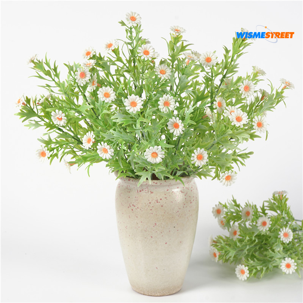 Wismestreet15花小白菊把束假花塑料水草層疊柵欄裝飾仿真花 蝦皮購物