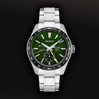 SEIKO 精工 PRESAGE新銳系列麻葉圖騰GMT機械腕錶 6R64-00C0G/SPB219J1