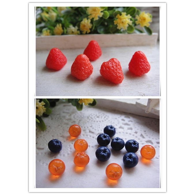☆荳荳龍~DIY手作黏土☆ 仿真水果 小草莓  藍莓/ 袖珍 草莓 藍莓
