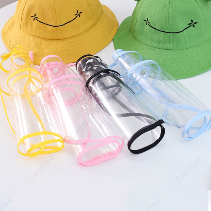 兒童防疫罩 童帽專用 透明 防疫罩 防飛沫 可拆卸 防疫面罩 帽子 童帽用 兒童面罩 [可搭配各類漁夫帽/盆帽/太陽帽]