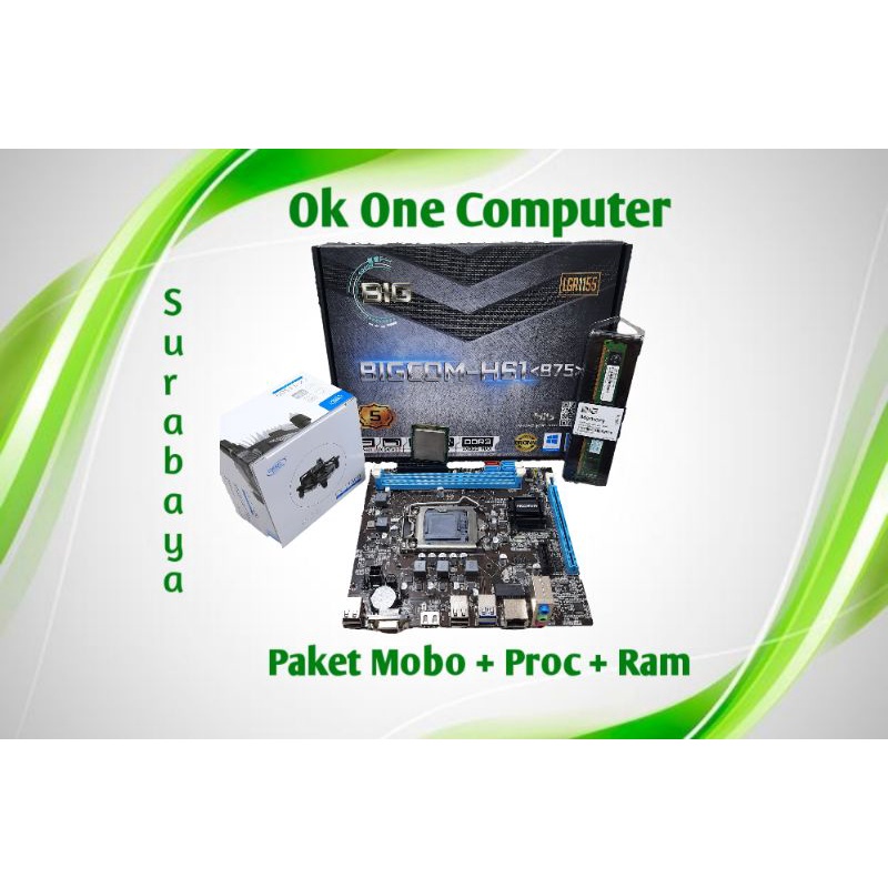 核心包裝 i5 3470 3.2Ghz Mobo H61 BIGCOM Ram 4Gb BIGCOM