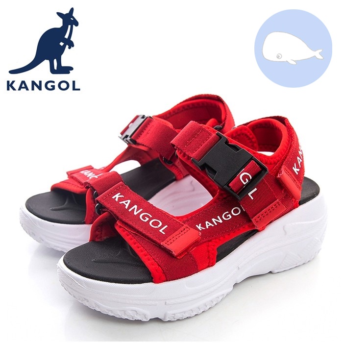 【小鯨魚包包館】KANGOL 英國袋鼠 涼鞋 6022230240 紅色 女涼鞋