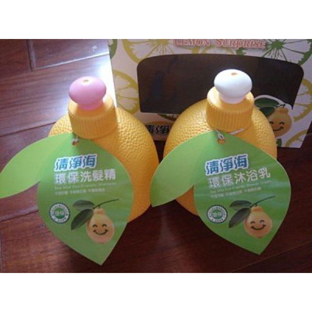 超實用造型 清淨海 環保檸檬沐浴乳/洗髮精禮盒 200g 檸檬瓶