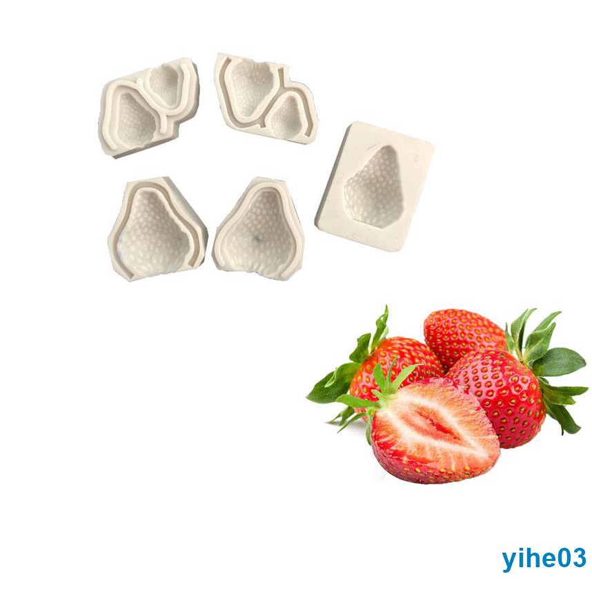 熱銷款♥小金龍   草莓硅膠蛋糕模具，DIY翻糖巧克力軟陶黏土工具