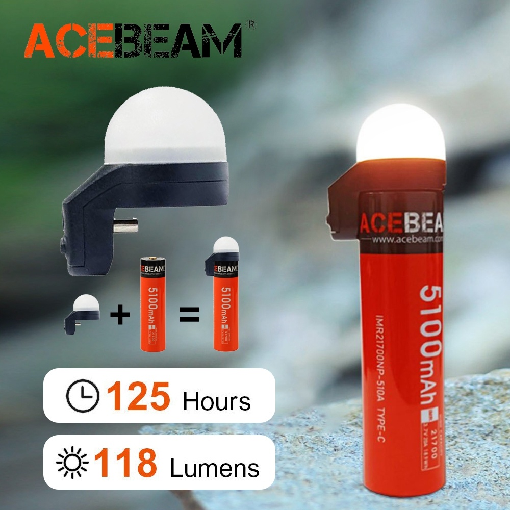 【錸特光電】ACEBEAM 迷你燈泡 USB-C 21700 電池 F21i 智能電池系統組 nitecore 露營燈