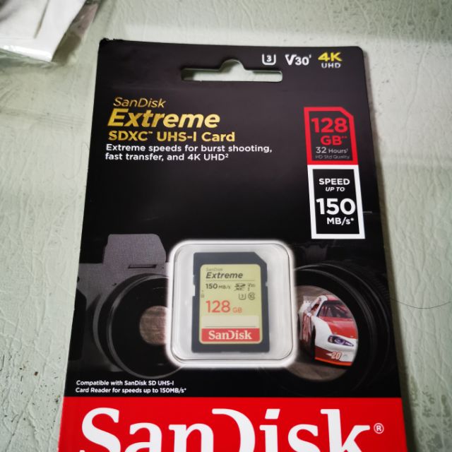 sandisk extreme sdxc uhs-i 128G 讀150mb 公司貨