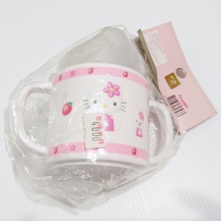 韓國購買正版有雷射標籤 HELLO KITTY雙耳喝水杯
