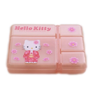 Hello kitty 日本櫻花風凱蒂貓五格收納盒/藥盒