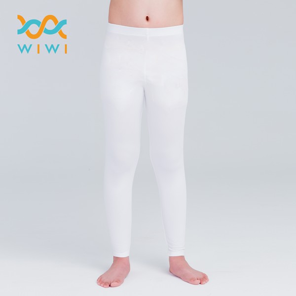 【WIWI】MIT溫灸刷毛九分發熱褲(純淨白 童100-150)0.82遠紅外線 迅速升溫 加倍刷毛 3效熱感 輕薄顯瘦
