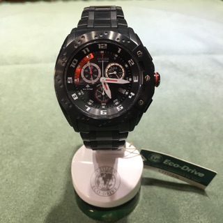 CITIZEN 星辰PROMASTER 光動能藍寶石水晶賽車錶-IP黑色