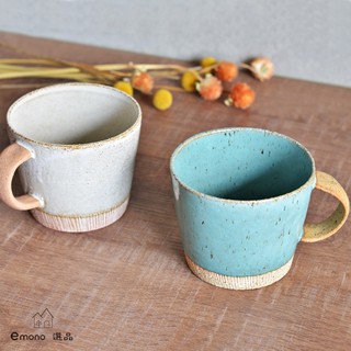 【emono選品】 日本製 美濃燒 土耳其藍/ 乳白 陶器馬克杯 咖啡杯