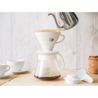 【沐湛伍零貳】日本製 HARIO V60 有田燒 XVDD-3012W 白色 濾杯組 1~4杯 附濾紙100張 咖啡壺