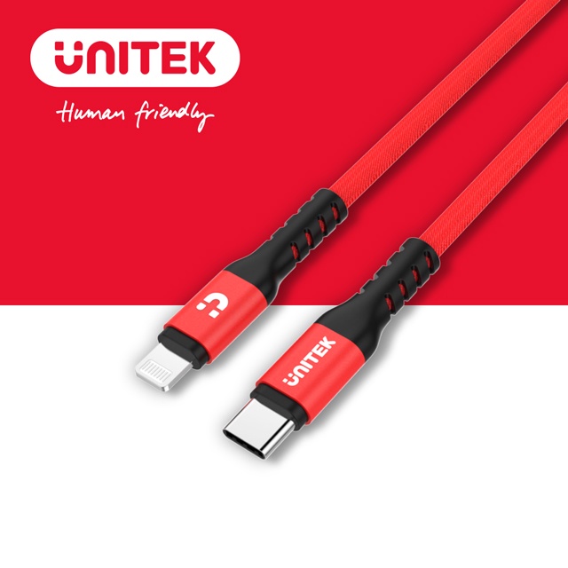UNITEK MFi認證 USB Type-C to Lightning快速充電線傳輸線 1M (Y-C14060RD)