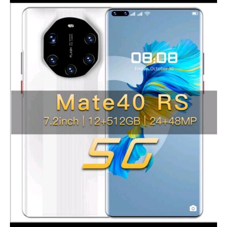 繁體中文全新Mate40 RS智能手機7.2寸穿孔大屏12G+512G雙卡雙待全網通4G通話