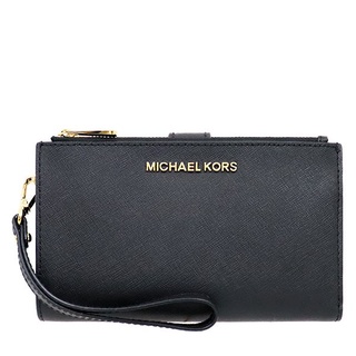 MICHAEL KORS 多功能長夾 十字紋防刮真皮 長夾 手機包 皮夾 手拿包 M62761 黑色MK(現貨)