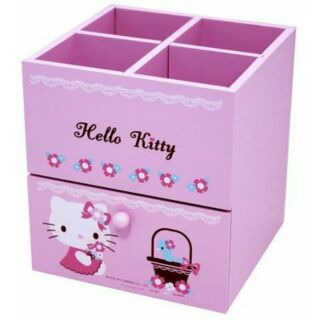 Hello Kitty 文具收納盒 筆筒 木質文具盒