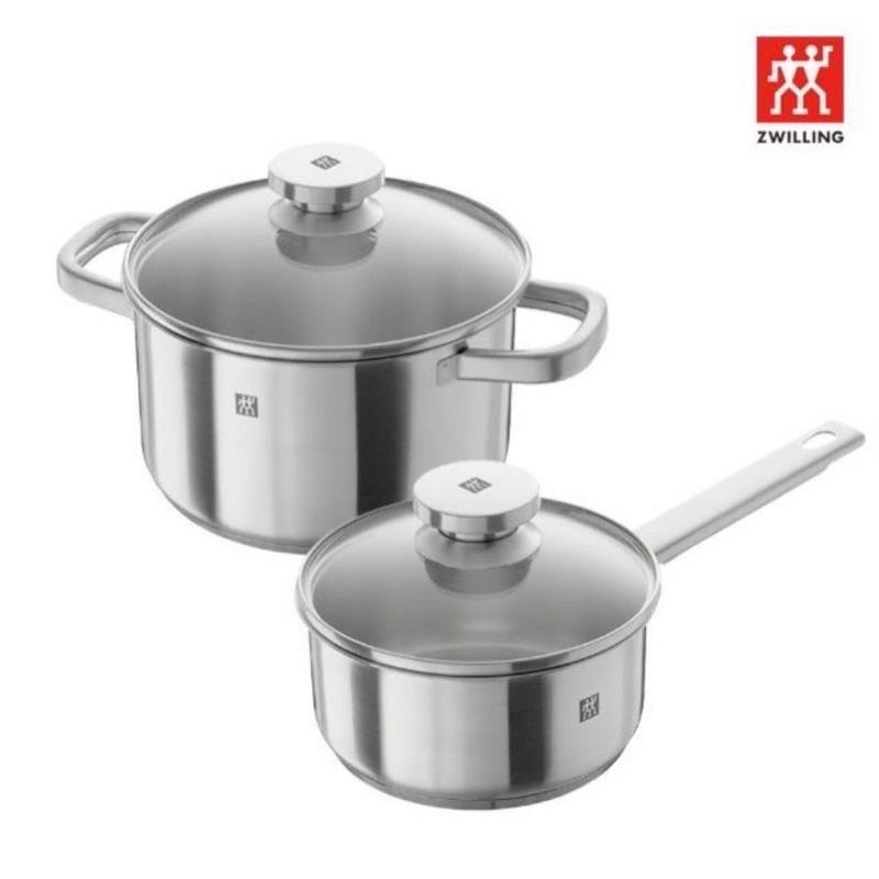 ZWILLING 德國雙人 Joy不鏽鋼單柄鍋16cm/雙耳湯鍋20cm(附蓋)