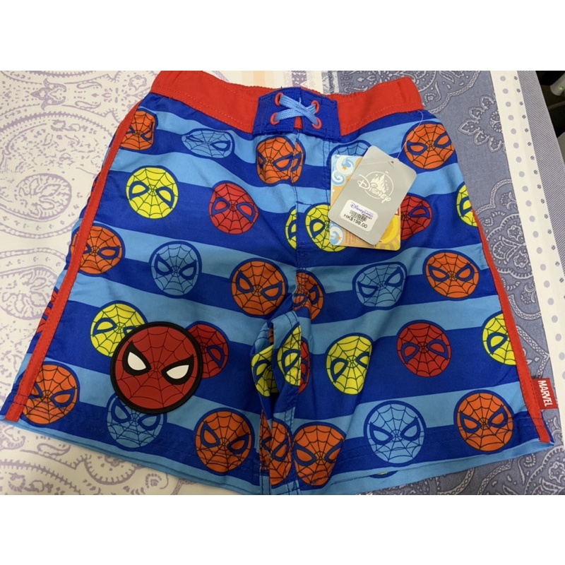全新 香港迪士尼 蜘蛛人 5歲 6歲 116cm 滿版 小童 男童 泳褲 海灘褲