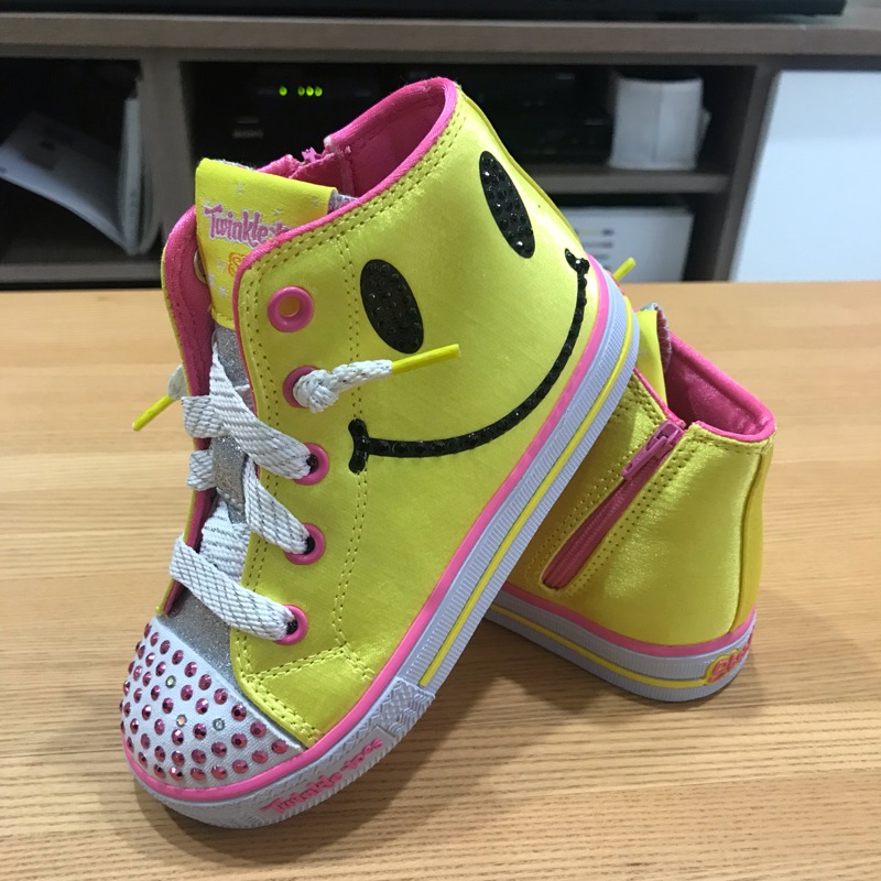 Skechers 黃色笑臉 發亮鞋 童鞋 10號