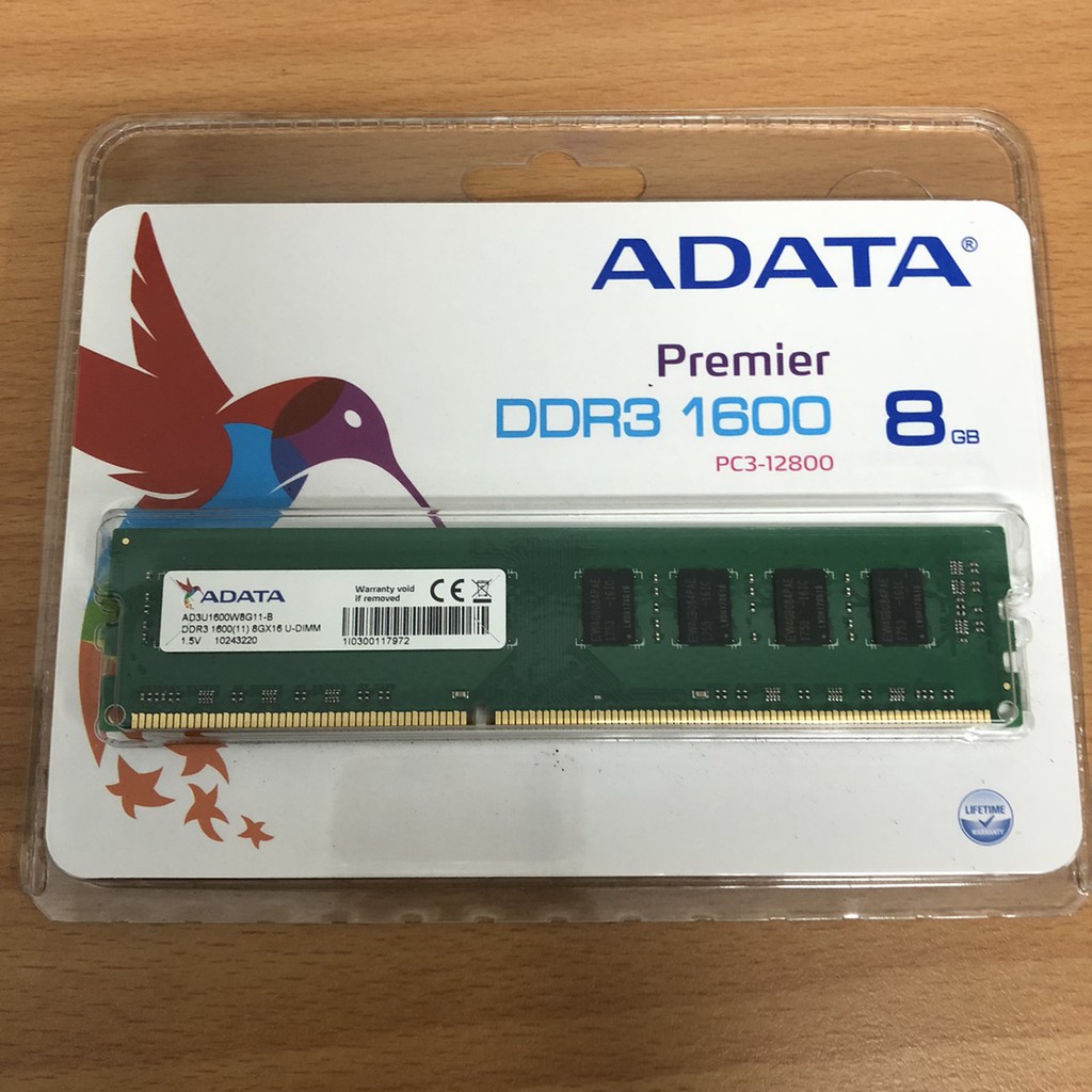 ADATA威剛記憶體DDR3 1600 8GB