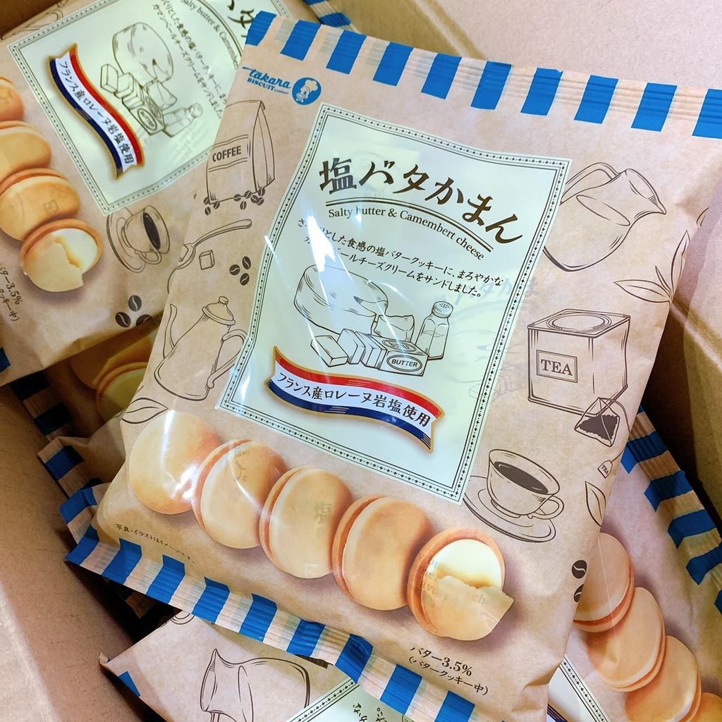日本橫濱名產寶製奶油鹽味夾心餅132g/奶油