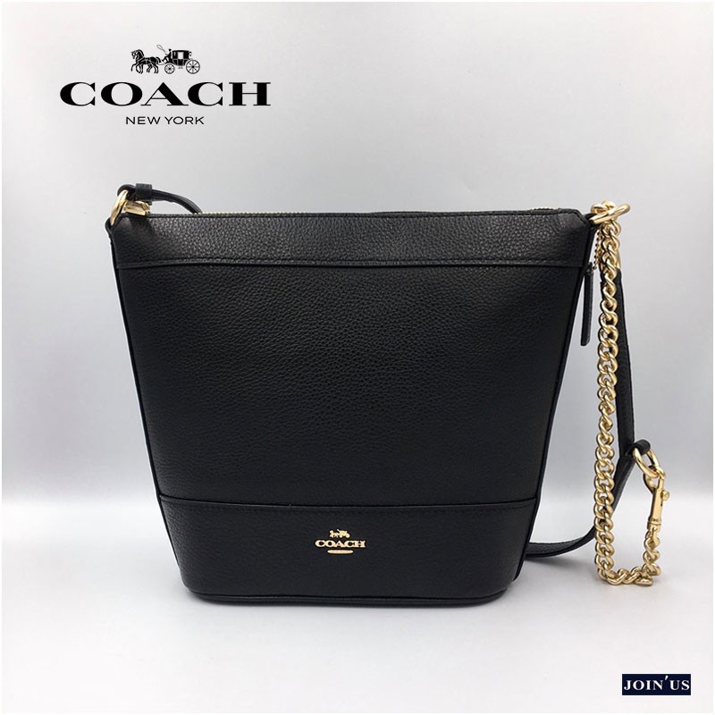 【Join'us-236精品服飾】COACH 馬車 logo 荔枝紋皮革 水桶包 流浪包 現貨