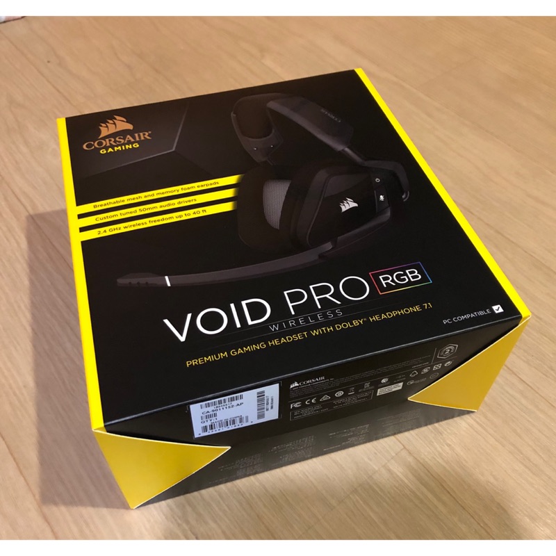 【CORSAIR 海盜船】GAMING VOID PRO DolbyR7.1聲道RGB電競耳機麥克風-無線版-黑