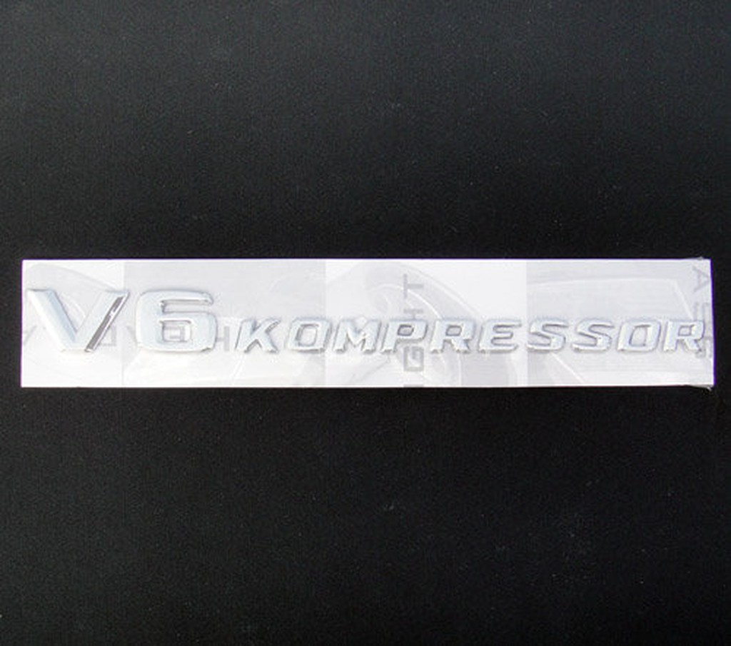 BENZ 賓士 V6 kompressor 葉子版 字體 電鍍銀 鍍鉻