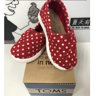TOMS TINY 可愛紅點點懶人帆布鞋/休閒鞋(T5)12cm