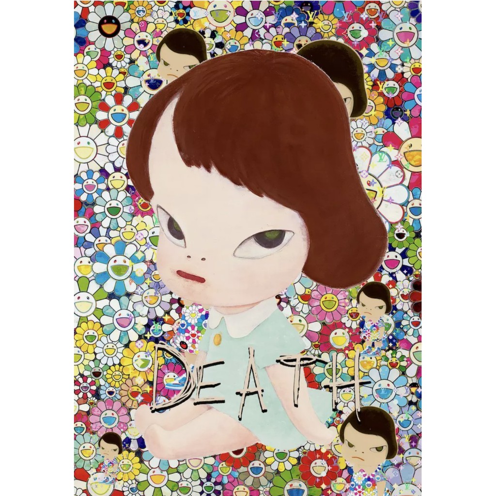 限量版含框 售出 請勿下單 惡搞奈良美智溫室女孩村上隆花彩 Death Nyc含簽證卡 限量100版 蝦皮購物