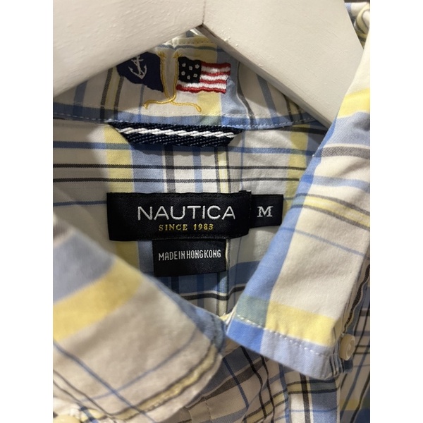 《二手》Nautica 男生長袖上衣#休閒襯衫#格紋#單口袋