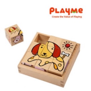 PlayMe 寵物拼圖 木製立體積木拼圖