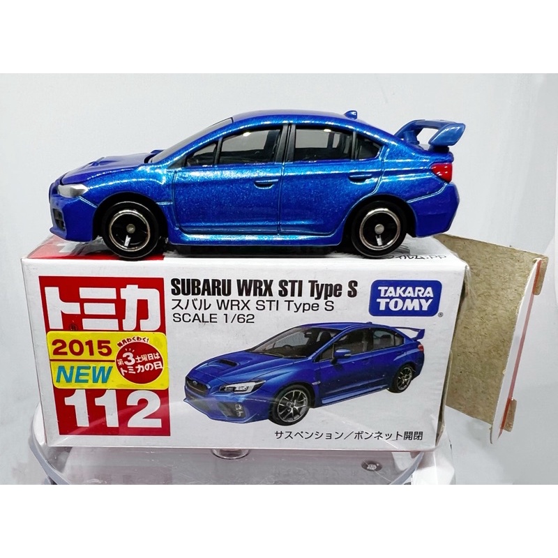 多美 Tomica 112 Subaru wrx sti type s 藍色 模型車