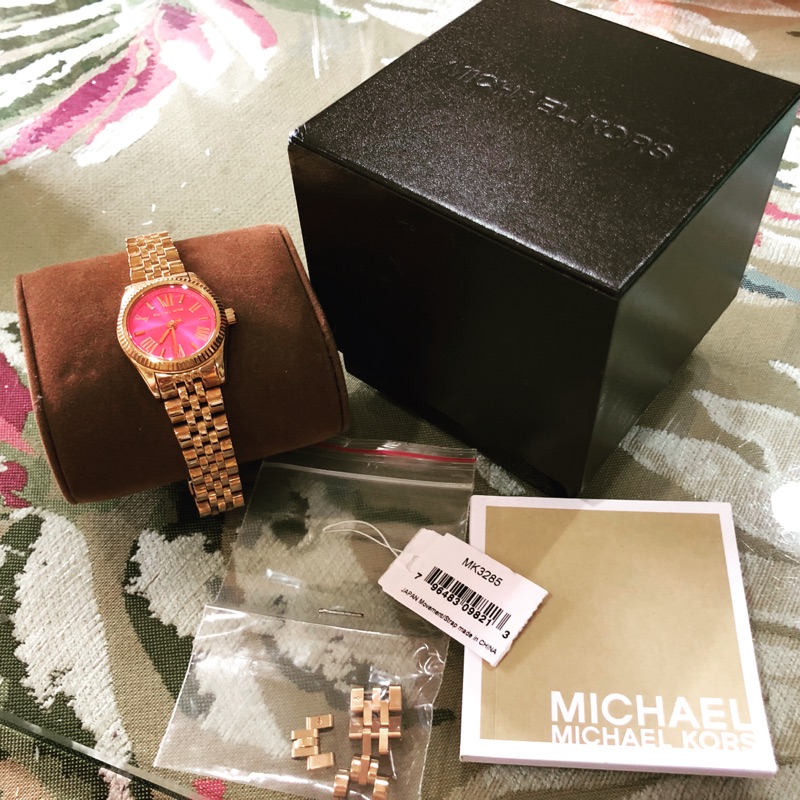 Michael Kors MK3285桃紅玫瑰金手錶