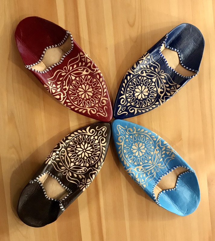 摩洛哥羊皮手工尖頭雕刻拖鞋懶人鞋穆勒鞋