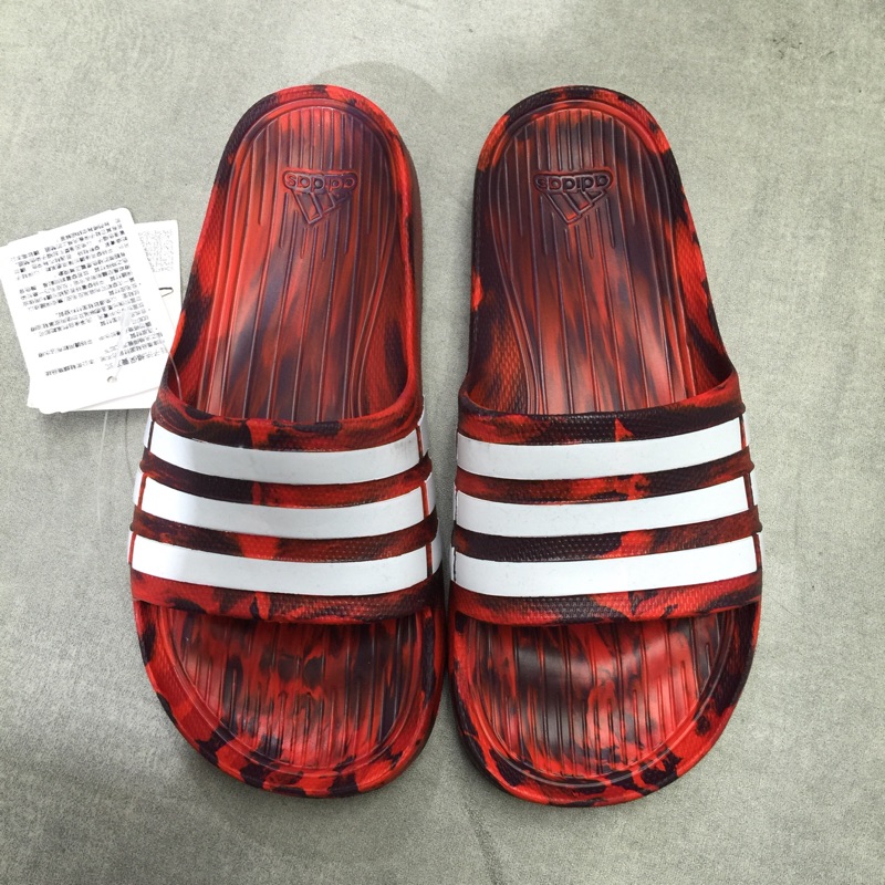 Adidas duramo slide 紅色 潑墨 迷彩 防水 拖鞋 S80968