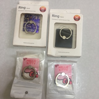 *～木每～*全新韓國Ring黑色素面/迷彩猿猴 粉紅色HELLOKITTY指環支架掛勾手機平板通用360度旋轉防摔防滑