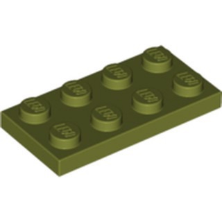 ||高雄 宅媽|樂高 積木|| LEGO 零件 3020 橄欖綠 顆粒薄板 Plate 2x4 6020144