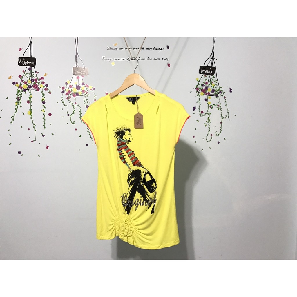 VILLE菲磊 設計師品牌 螢光黃造型T 人像