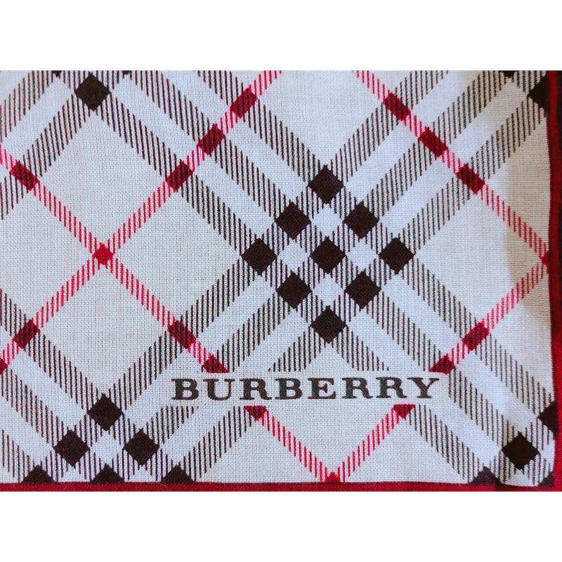 BURBERRY 經典格紋棉巾手帕（全新）