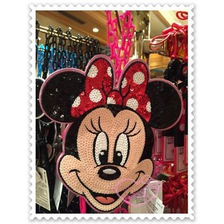 ♥小公主日本精品♥Hello Kitty 迪士尼Disney米妮亮片票套零錢包證件套日本東京迪士尼限定58700402