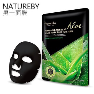 韓國 natureby 原礦炭男士面膜蘆薈 25g【isLeaf】