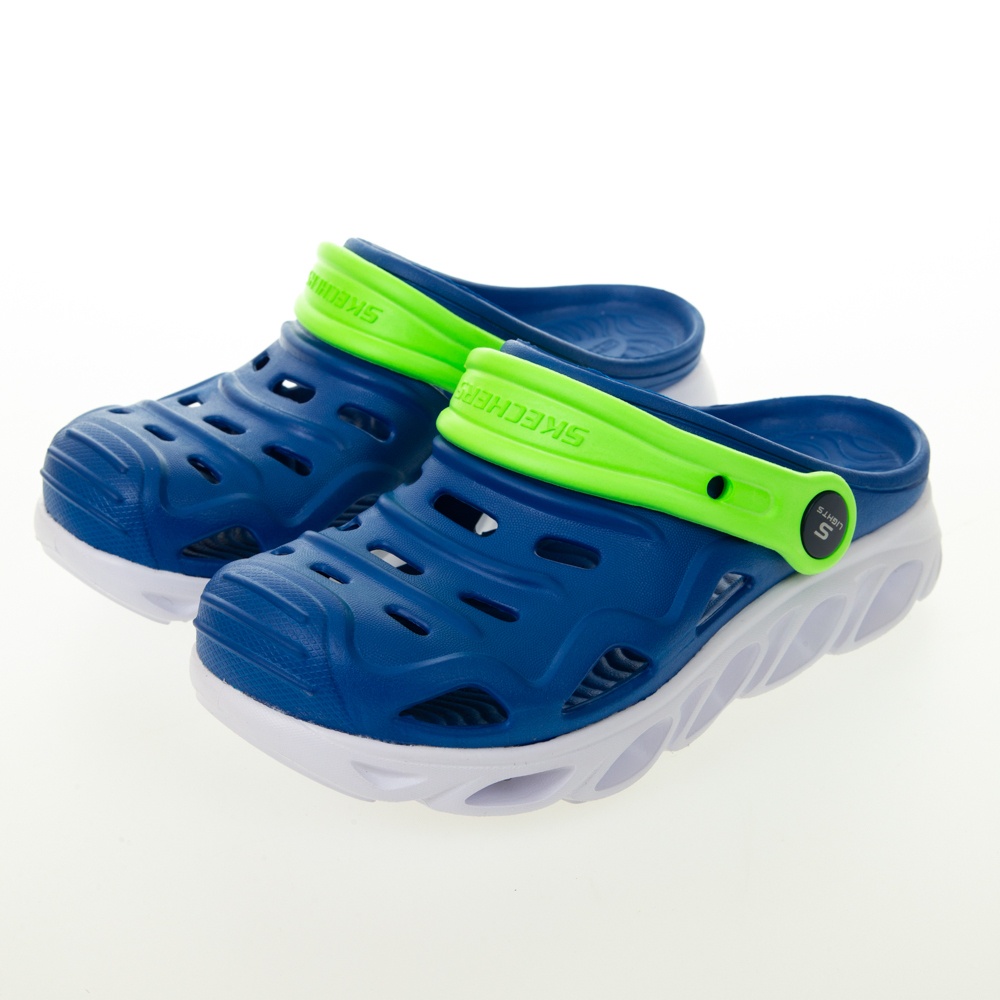 【SKECHERS】 FOAMIES HYPNO-SPLASH 402000LBLLM 藍 中童 閃燈 輕量 涼拖鞋