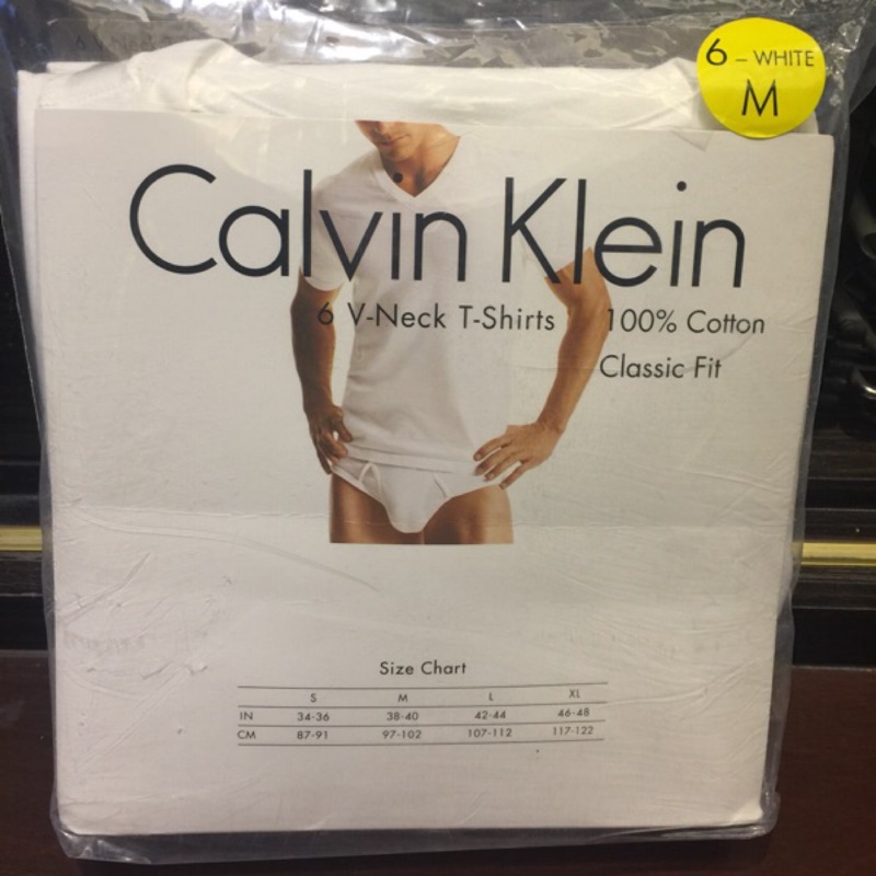 Calvin Klein 男純棉短袖V領內衣6入