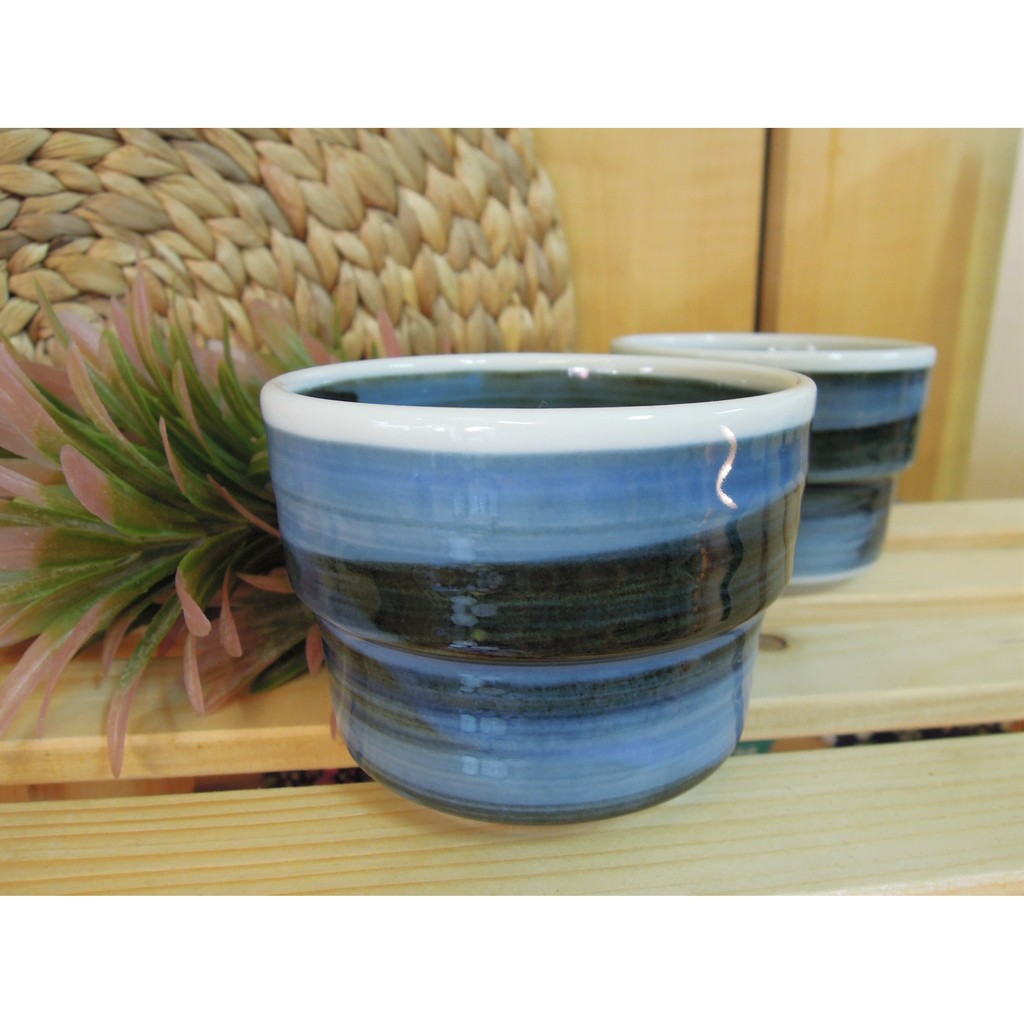 好日餐旅🌠日本製藍釉黑刷3"缽 杯 食器 餐具 碗盤 貨到付款 現貨出清 特價品 茶碗蒸